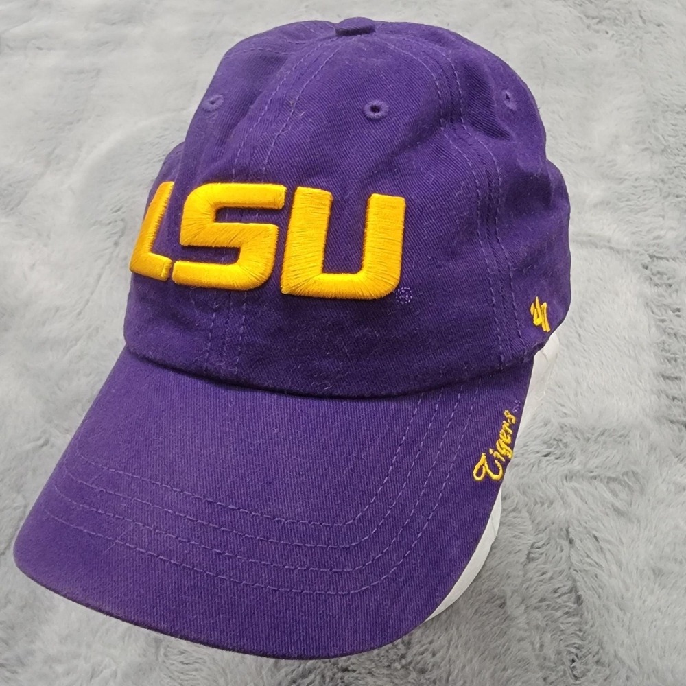 LSU Tigers Hat Cap Strapback Womens One Size Purple NCAA Football '47 Brand